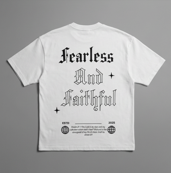 Fearless and Faithful White T-shirt